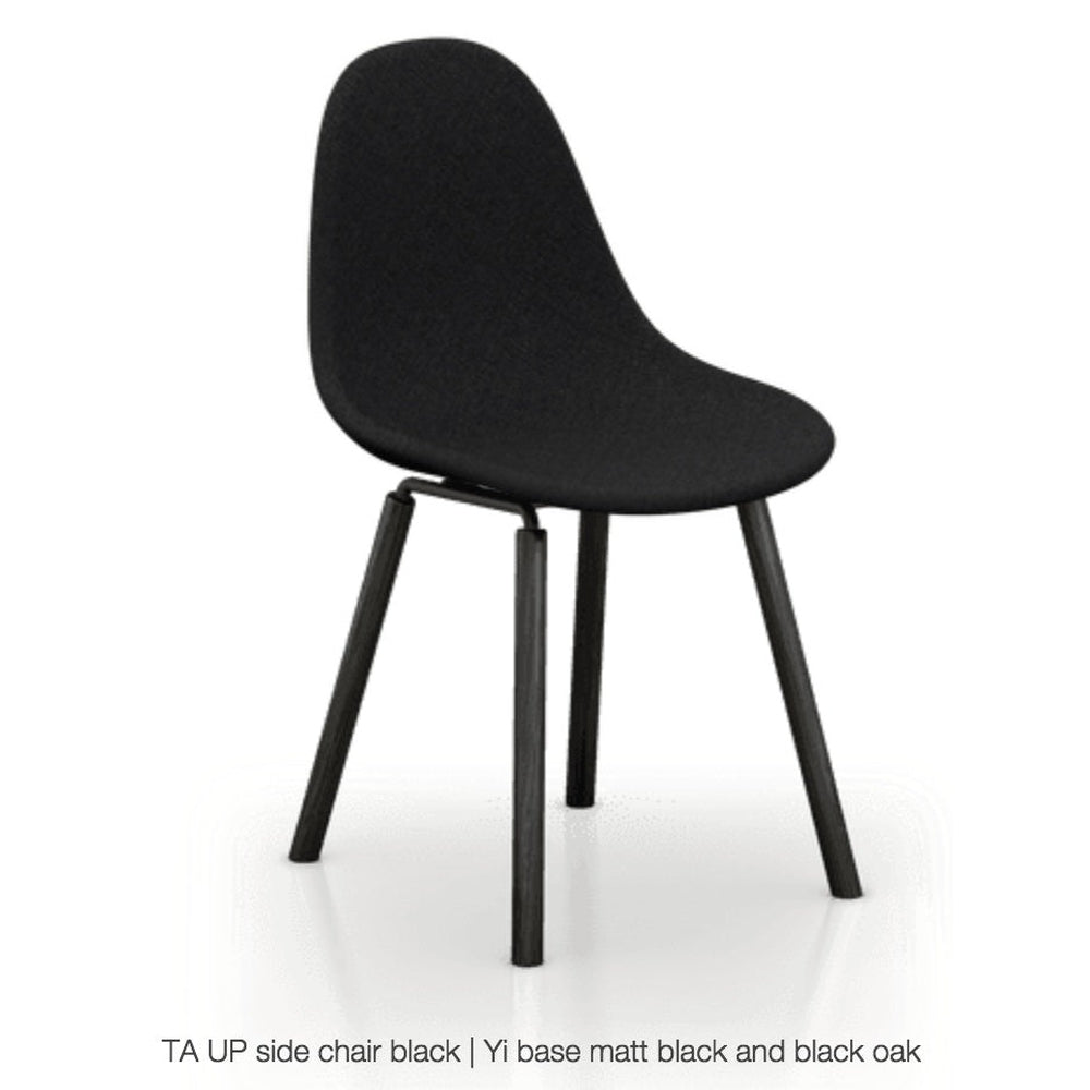 ta upholstered side chair with yi base