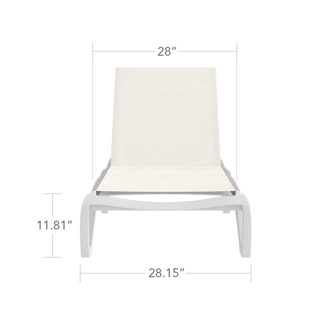 Wave Armless Outdoor Chaise Lounge