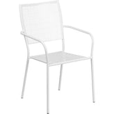 coral indoor outdoor steel patio arm chair with square back