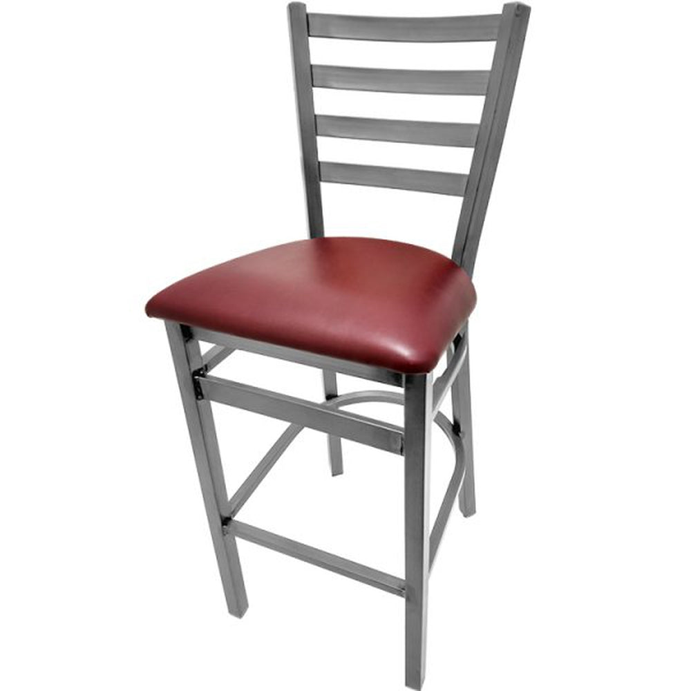 Clear Coat Ladderback Bar Stool with Plain Welds