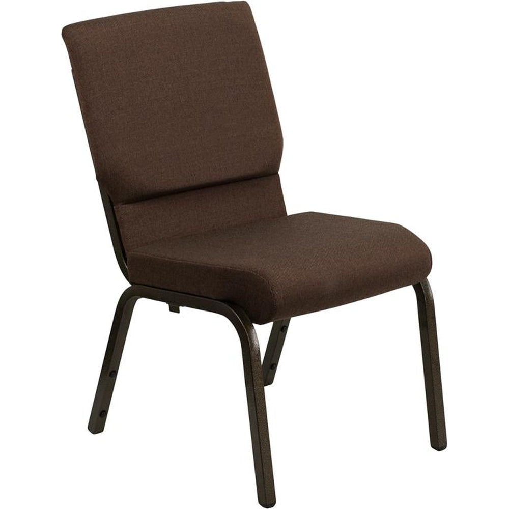 hercules series 18 5 inch width stacking church chair in fabric gold vein frame