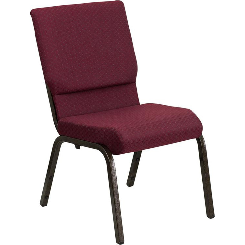 hercules series 18 5 inch width stacking church chair in fabric gold vein frame