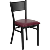 hercules series black grid back metal restaurant chair