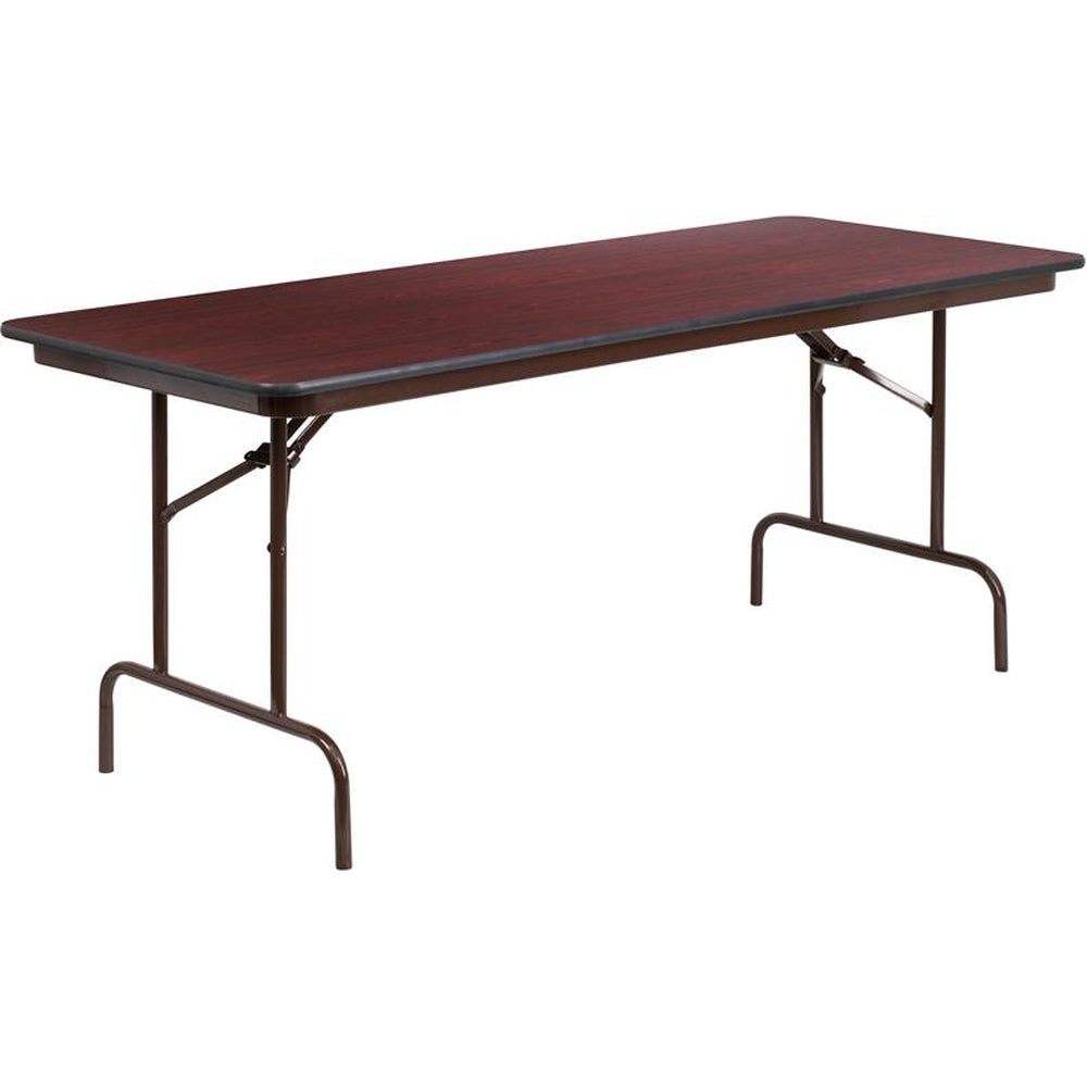 6 ft mahogany melamine laminate folding banquet table