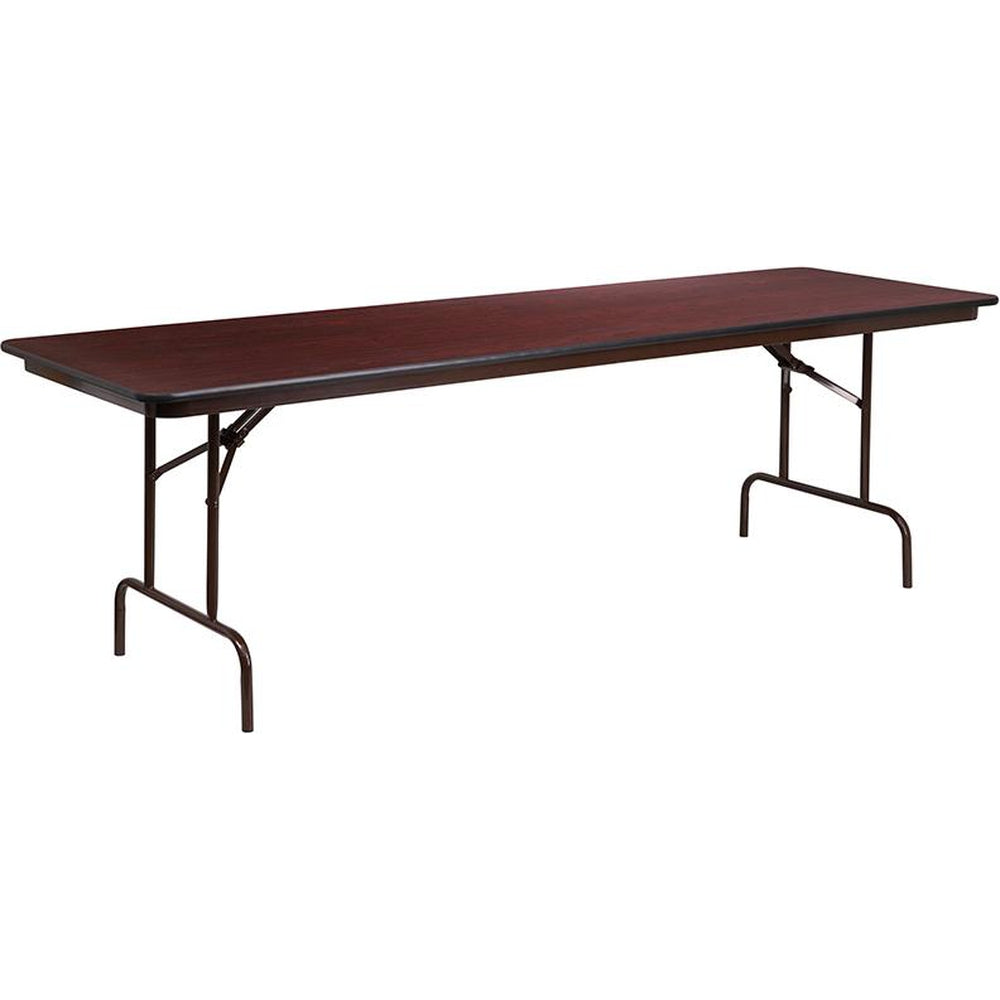 3096 8 ft high pressure mahogany laminate folding banquet table